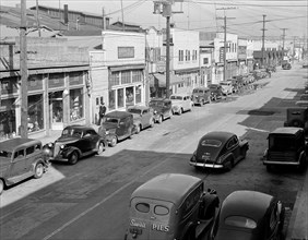 View of main street at Terminal Island in Los Angeles Harbor