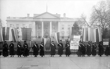 Woman suffrage pickets at the White House