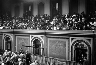 Reach chamber of congress while President Woodrow Wilson speaks