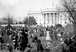 Children at the annual Easter Egg roll at the White House