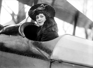Miss Edna Musney in plane