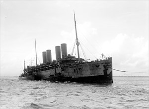 German ship Kron Prinz Wilhelm in tow