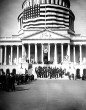 G.A.R. Parade and Large flag at United States Capitol