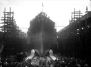 Launching of the U.S.S. Mississippi at Newport News Virginia