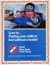 ca. 1987 - Love is. . putting your child to bed without a bottle!.