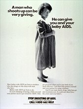 1980s AIDS prevention Poster.
