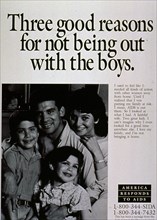 Three good reasons for not being out with the boys - 1980s AIDS Poster.