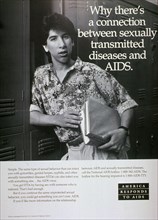 1980s AiDS Poster - Why there's a connection between sexually transmitted diseases and AIDS.
