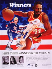 1991 - Meet three winners with asthma - Asthma poster .