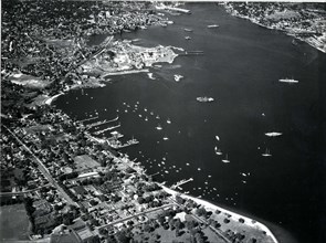 aerial view of Greens Harbor in New London