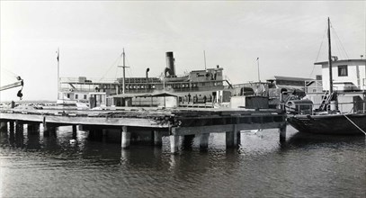 the Steamer Block Island at landing in Plum Island New York. 1937-1959.