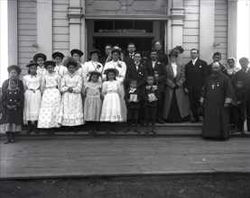 Pribilof Islands - Wedding Party In Front of St Paul Church.