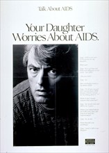 Your daughter worries about AIDS Poster 1980s.