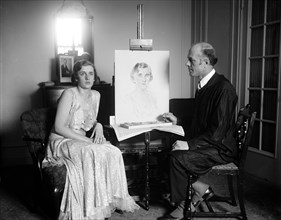 Helen Eames Doherty with portrait artist