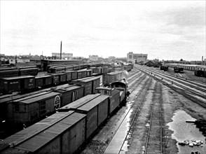 Railways cars and tracks in Winnipeg