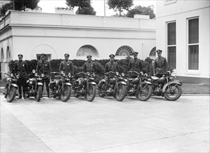 Police motorcycles outside White House