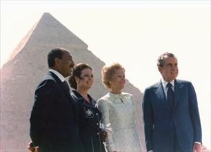 President Nixon at Egyptian Pryamids.