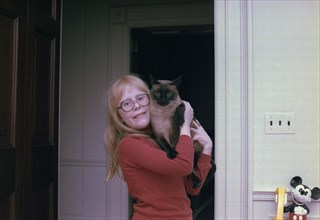 Amy Carter with her cat