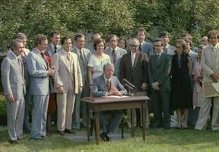 Jimmy Carter signs the Chattahoochee River National Recreation Area into law
