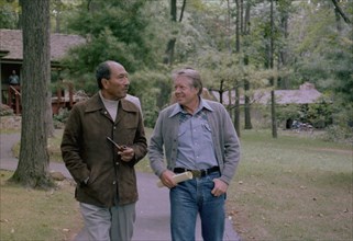 Anwar Sadat and Jimmy Carter at Camp David