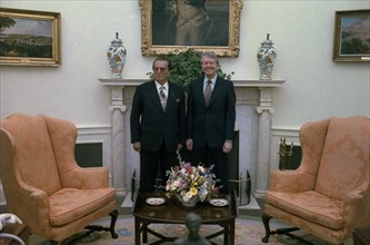 Jimmy Carter and Josip Tito in the Oval Office