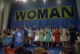 Rosalynn Carter with Betty Ford and Ladybird Johnson at the National Women's Conference.