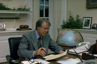 Jimmy Carter working in his study