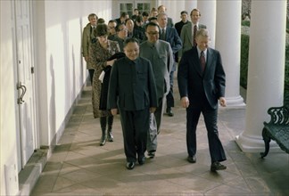 Deng Xiaoping and Jimmy Carter make their way to the Oval Office.