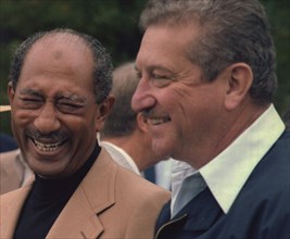 Anwar Sadat and Ezer Weizman during the Camp David Summit