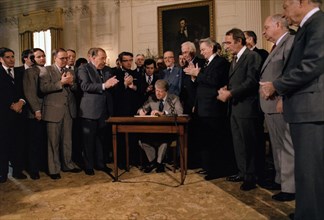 Jimmy Carter signs the Black Lung Benefits Reform Act of 1977.