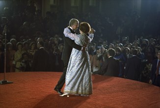 President Jimmy Carter and Rosalynn Carter dancing at Inaugural Ball.