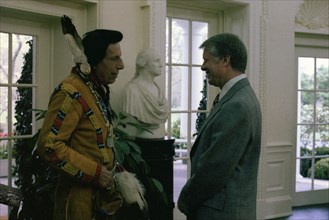 Jimmy Carter with 'Iron Eyes' Cody Sicilian-American
