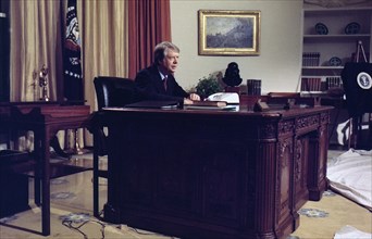 Jimmy Carter gives address to the nation on energy from the oval office.