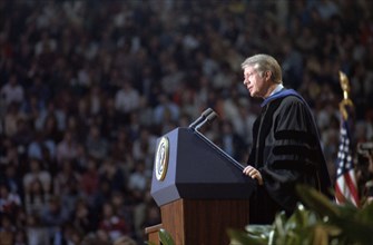 Jimmy Carter give keynote address at commencement ceremonies at Georgia Institute of Technology in Atlanta