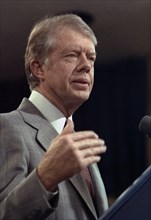 Head shot of Jimmy Carter at a press conference