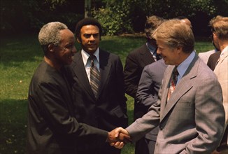 Tanzania President Julius Nyerere and Jimmy Carter