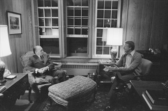 Jimmy Carter meets with Menachem Begin at Camp David