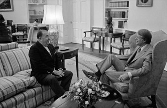 Senator Jennings Randolph with Jimmy Carter in the Oval Office.