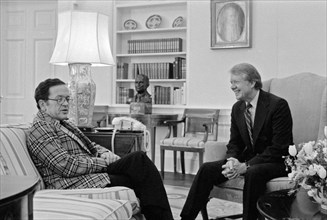 Jimmy Carter meets with Senator Ted Stevens