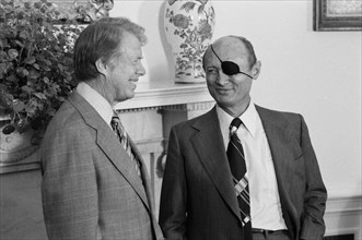 Jimmy Carter with Moshe Dayan