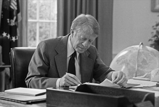 Jimmy Carter working at his desk