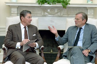 President Reagan meeting with Nicholas Brady.