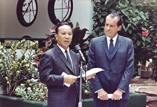 President Richard Nixon and South Vietnam's President Nguyen Van Thieu