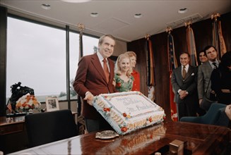 President Nixon on 61st Birthday.