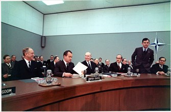 President Richard Nixon at a Meeting in the Council Chamber