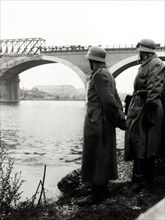 German soldiers overlooking a river