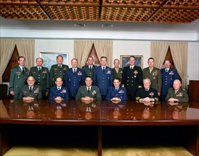 Formal and informal group photographs of the Joint Chiefs of Staff:  General Colin Powell