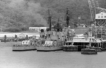 1979 - A stern view of the Venezuelan destroyers CARABOBO