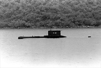 1979 - A port beam view of the Venezuelan submarine CARIBE