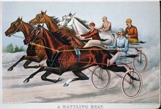 19th century euqine illustration A Rattling Heat c. 1893